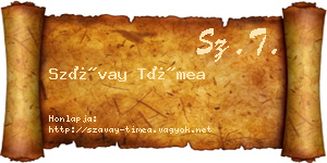 Szávay Tímea névjegykártya