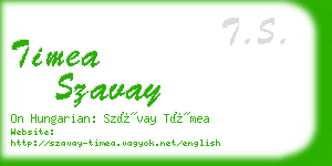 timea szavay business card
